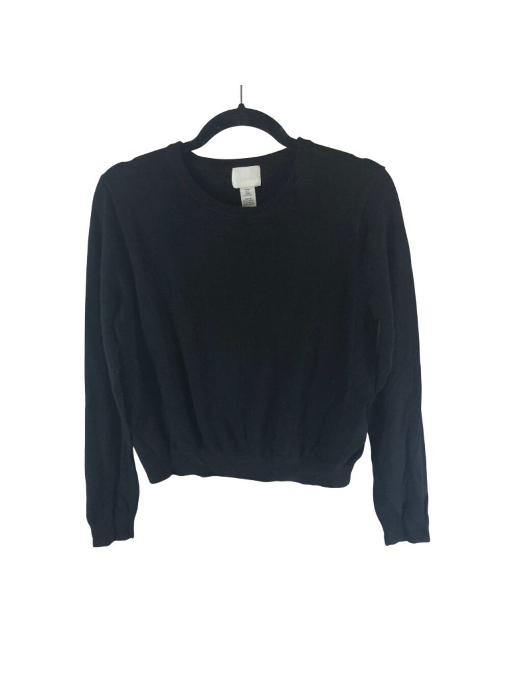 H&M Black Long Sleeve Crewneck Sweater Womens M Casual Knit
